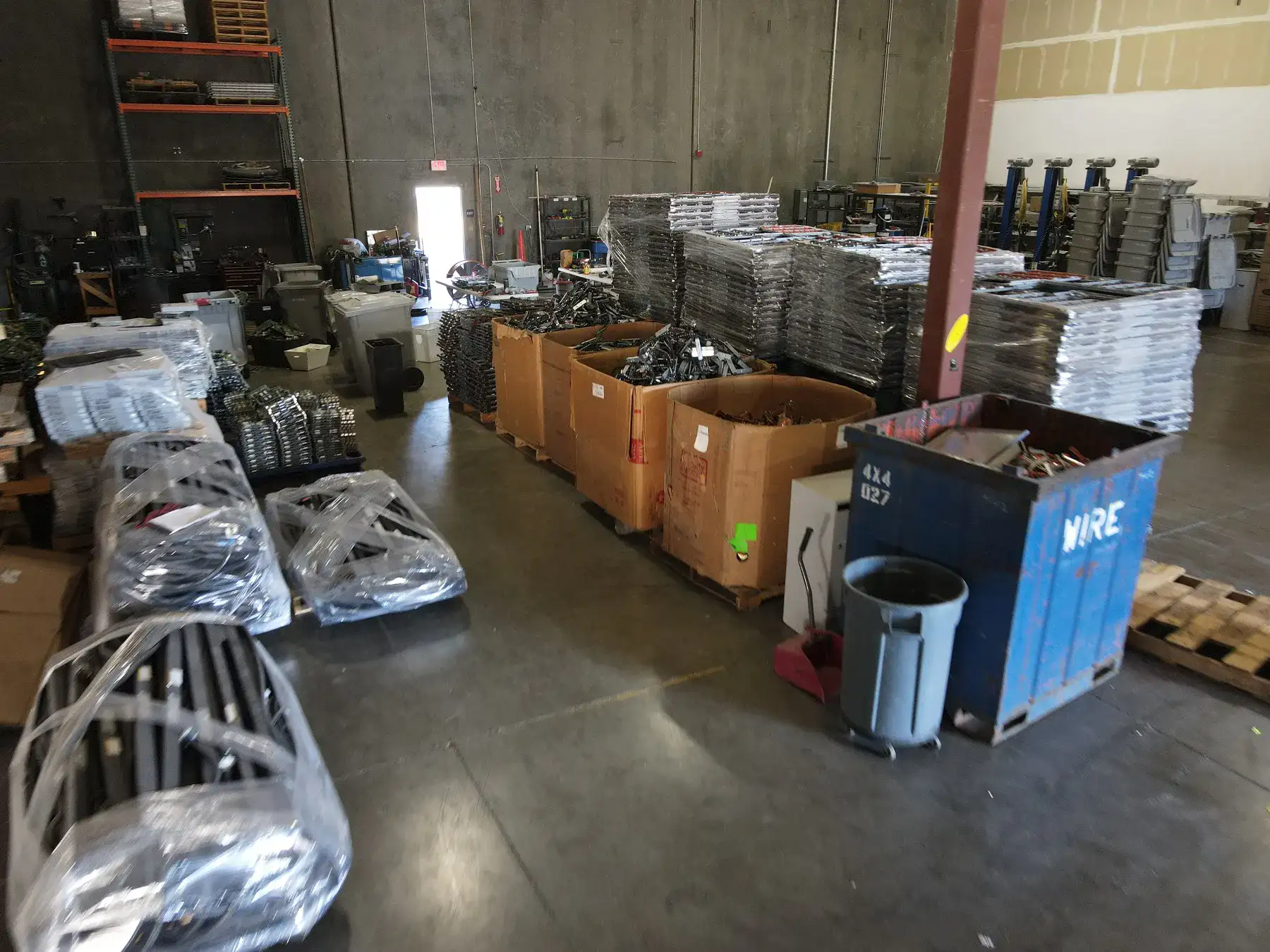 Viking Shred warehouse with sorted recycling materials