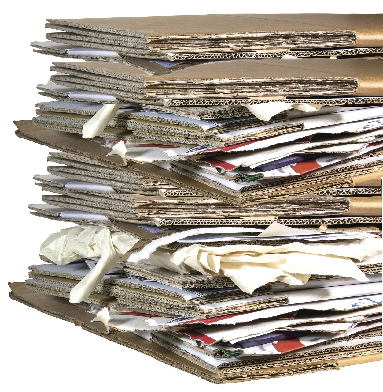 A collection of papers and folders stacked together, presenting a variety of colors and formats in a disordered manner.